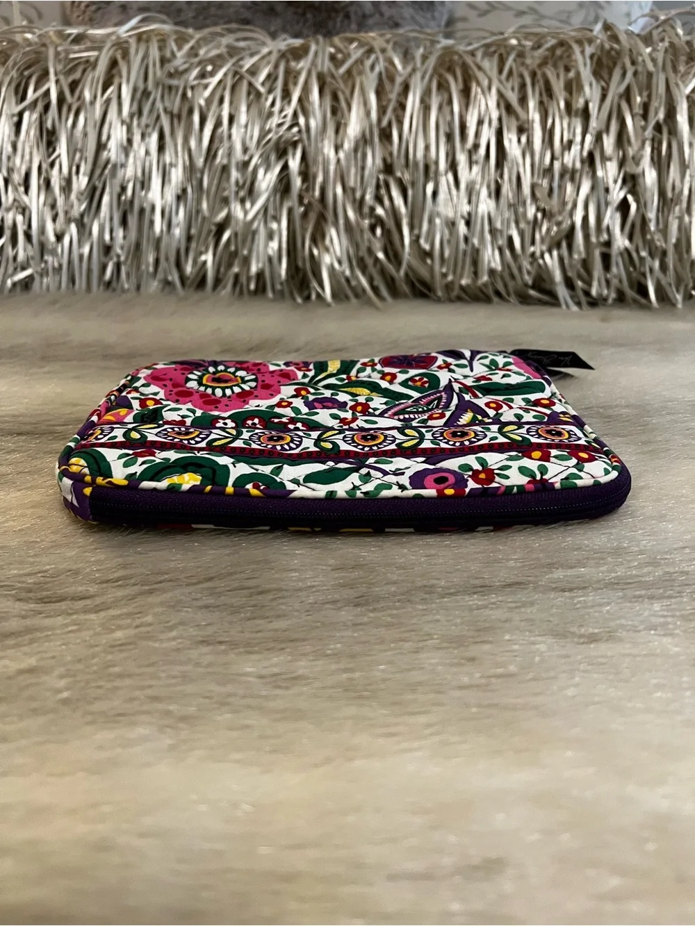VERA BRADLEY Viva La Vera 2011 Tech Case Purple Green Pink Floral Y2K Padded